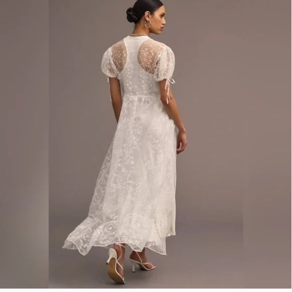 BY ANTHROPOLOGIE SHEER ORGANZA MAXI DRESS - XL - NWT